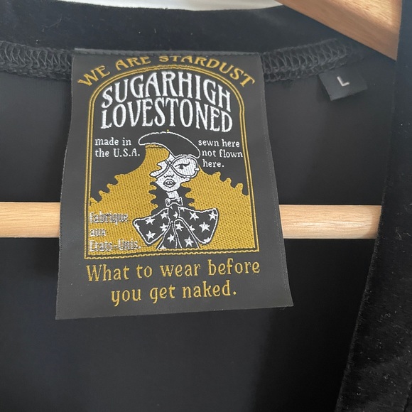 Sugar high lovestoned Black velvet Jumpsuit - Picture 2 of 3